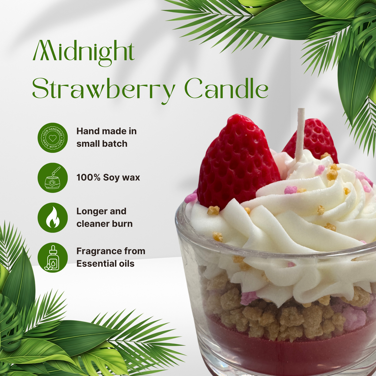 Midnight Strawberry Petite Candle